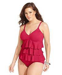 Fit 4 U Plus Size Swimsuit Tiered Ruffle Tankini Top Bottom Plus Size Swimsuits Plus Size Swimwear Women S Plus Size Swimwear