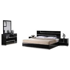 Riesenauswahl an produkten rund ums baby. Best Master Barcelona 5 Piece Wood Cal King Bedroom Set In Black High Gloss Barcbck5