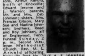 East Tennessee Veterans Memorial Association — Johnson, Arthur E.