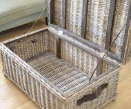 Brown and black metal base wooden nesting set of 3 coffee end tables. Hartley Rattan Trunk Coffee Table Trunk With Straps