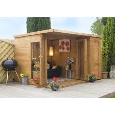 Summer Houses Garden Room With Side Shed 10ft X 8ft Garden Sheds Plastic Metal Sheds Corner Summerhouses U Backyard Sheds Shed Landscaping Backyard Shed