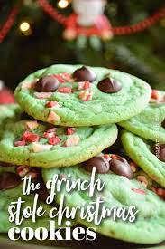 The Grinch Stole Christmas Cookies Are Soft Chewy And Minty Green Studded With Andes Peppermint Crunch Chips Christmas Dishes Christmas Cookies Xmas Cookies