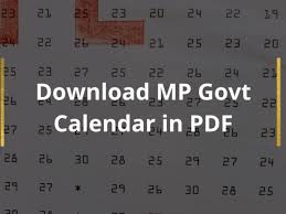 Download Mp Govt Calendar In Pdf 2020 Gazetted Holidays
