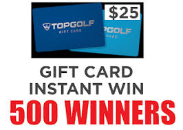 Top golf $50 gift card 20% off (email/physical delivery) read description $65.00. 25 Topgolf Gift Card Instant Win Giveaway 500 Winners Daily Entry Ends 4 19 19 Heavenly Steals
