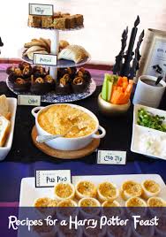 Blocks of ice cream in every flavor you can think of, apple pies, treacle tarts, chocolate eclairs and jam doughnuts, trifle, strawberries, jelly, rice pudding. Recipes For A Harry Potter Feast