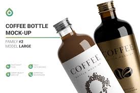Realistic burgundy red wine bottle mockup. Coffee Bottle Mockup Creative Photoshop Templates Creative Market