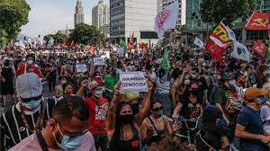 Протесты в гонконге, протесты в киеве, протесты в сша. Brazil Protesters Blame Bolsonaro For Covid Crisis Bbc News