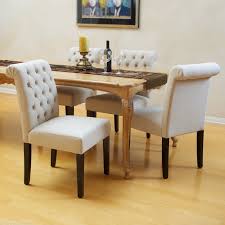 Set Of 2 Elegant Roll Back Tufted Linen Upholstered Armless Dining Chairs Armless Di Interior Design Dining Room Tufted Dining Room Chair Dining Chair Design