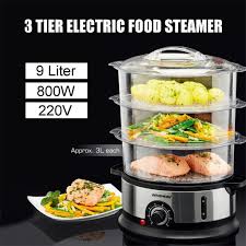 Another electric food steamer on this year's list is the product of magic chef. 800w 9l 3 Tiers Electric Food Steamer Timing Home Food Steamer Kitchen Fish Cooking Machine Vegetable Pot Cooker Tools 220v Buy At A Low Prices On Joom E Commerce Platform