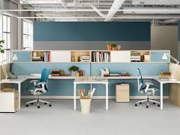 Light Blue Mirra 2 Chairs At Canvas Office Landscape Workstations In A Shared Office Cheap Office Furniture Architect Office Design Office Interior Design