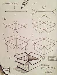 How To Draw A Box Step By Step Easy Drawings Sketch Book 3d Drawings
