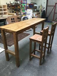 You can take the bar cart out on the patio or the porch on those beautiful summer evenings when you're enjoying the cool breeze with family or friends. Hand Made Breakfast Bar And 2 Stools To Match Breakfast Bar Table Bar Table Bar Table Diy