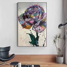 Contemporary artists work in a globally influenced, culturally diverse, and technologically advancing world. Graffiti Art Big Rose Floral Canvas Painting Modern Wall Decor Posters Prints Wall Pictures For Living Room Home Wall Cuadros Buy Canvas Painting Art Print Decor Painting Product On Alibaba Com