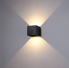 6 Watt Black Finish Up And Down Outdoor Led Wall Light Modern Outside Garden Wall Lighting Feature Exterior Decorative Wall Light Wall Lights Modern Outdoor Wall Lighting Outdoor Wall Lamps