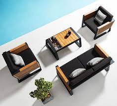 salon de jardin aluminium 4 places lounge bora noir anthracite salon de jardin salon de jardin aluminium table teck idees pour la maison