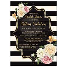 See more ideas about yellow wedding invitations, wedding invitations, yellow wedding. Bridal Shower Invitation Black Ivory Stripes Vintage Floral Simulated Gold Foil