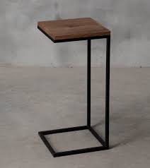 Square Side Table With Black Steel Leg Small Coffee Table Make Of Oak Matching The Modern Living Room With Images Square Side Table Steel Furniture Restoration Hardware Outdoor Furniture