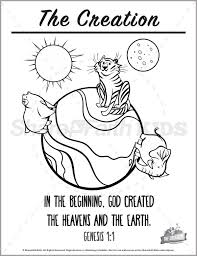 Learning about the days of creation helps children build a strong foundation in a biblical worldview that they will carry with them for the rest of their lives. Genesis 1 The Creation Story Preschool Coloring Pages Sharefaith Kids