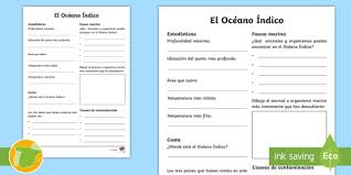 Karagatang indyo, karagatang indiyo (tl); Hoja Informativa El Oceano Indico Teacher Made