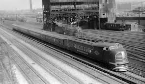 Illinois Central S First Streamliner The Green Diamond Is Seen Here Departing St Louis As Train 50 Heading For Chicago Train Posters Train Green Diamond
