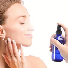 blue glass spray bottles refillable fine mist spray bottles