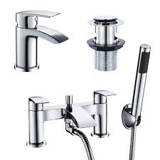 Our large selection of tap sets come in all different styles, sizes and design, so you're bound to find your perfect bundle, whatever your preference. Bath Filler Taps Bath Shower Mixers Waterfall Chrome Bathroom Taps Basin Taps Home Plumbing Fixtures Home Garden