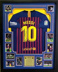 Born 24 june 1987) is an argentine professional footballer who plays as a forward and captains both spanish club barcelona. Lionel Messi Signed Barcelona Jersey Rabbit Framing Sporting Memorabilia I Frames R Us