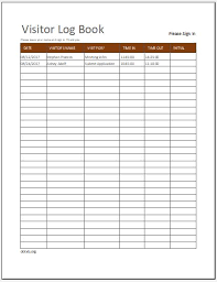 Visitor Log Book Template Ms Excel Word Excel Templates