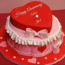 Birthday Cake Heart Shape For Wife Anniversary Heart Shape Double Decker Cake With Your Na Unique Birthday Cakes Heart Birthday Cake Cake Designs Birthday