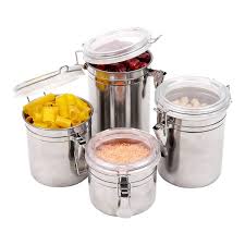 There is no shortage of kitchen storage options at kohl's! Kurtzy Stainless Steel Canisters Space Saving Kitchen Storage Container With Airtight Lid Organizer Jar For Food 1000 800 750 500ml Silver Set Of 4 Buy Online In United Arab Emirates At Desertcart Ae Productid 76032124