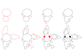 Pichu charges itself with electricity more easily on days with thunderclouds or when the air is very dry. Paint Pichu Now 3 Pokemon Drawings Drawing Tutorial Doodle Drawings