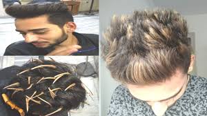 This highlights a golden skin tone. Blonde With Golden Shine Highlights For Men With Undercut Hairstyle Youtube