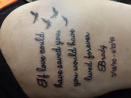 If love could have saved you you would have lived forever tattoo. Facebook