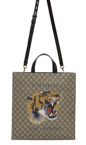 Gucci Multicolor Gg Supreme L Aveugle Par Amour Tote From Ssense Men Style Fashion Clothing Shopping Recommendations Stylish Menswea Tote Gucci Bags