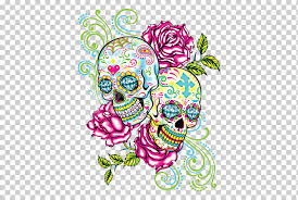Floral pattern colorful floral design floral wreath floral frame floral border floral. Calavera Day Of The Dead T Shirt Skull Rose T Shirt Floral Head Color Png Klipartz