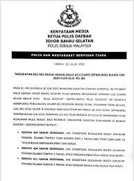 Mangsa, ken yee yong kian, 32 menunjukkan laporan polis yang dibuatnya selepas menjadi mangsa sindiket penipuan menggunakan kad atm ketika ditemui pada sidang media di pusat komersil oakland seremban 2. Kenyataan Media Ydh Kpd Polis Daerah Johor Bahru Selatan Facebook
