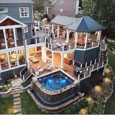 If You Had This Deck Patio Would You Ever Leave Home I Sure Wouldnt Backyardgoals Backyard Enter Luxury Homes Dream Houses Mansions House Designs Exterior