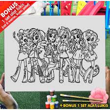 Download gambar sketsa little pony my little pony coloring pages. Kanvas Lukis Mainan My Little Pony Equestria Girl 30x40cm Mel1166 Mewarnai Coloring Shopee Indonesia