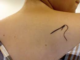 This needle and thread tattoo manage to make a colossal statement in an understated way. First Tattoo New Tattoo Of A Sewing Needle And Thread Mallory I Flickr