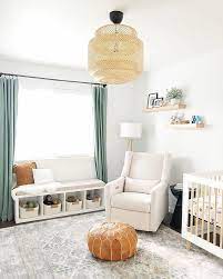 All Over This Bright And Happy Nursery Shop Some Of Our Fave Pieces And Guess What The Glider And Crib Ship Fr Nursery Nook Nursery Baby Room Baby Room Decor