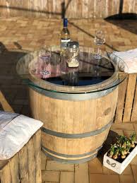 3 4 Weinfass Mit 70er Glasplatte Natur Weinfass Fass Fass Mobel