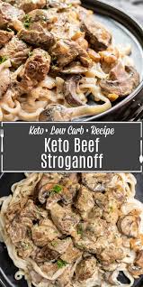 This Easy Keto Beef Stroganoff Is A Classic Comfort Food Recipe Made With Beef Mushrooms And A Creamy Sour Cream Sauce It In 2020 Stroganoff Beef Stroganoff Recipes
