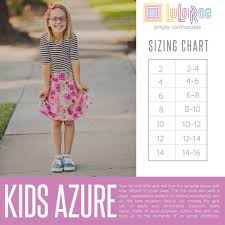 Lularoe Kids Azure Sizing Chart In 2019 Lularoe Kids