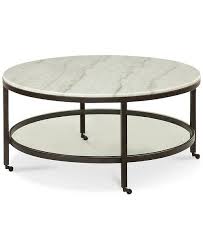 Gold/marble medium round marble coffee table with hammered base. Stratus Round Marble Glass Tiered Coffee Table