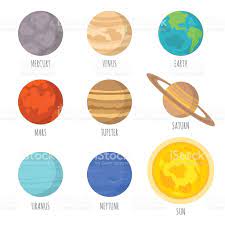 Vector Illustration Of The Solar System Planets Sun Mercury Solar System Planets Solar System Painting Solar System