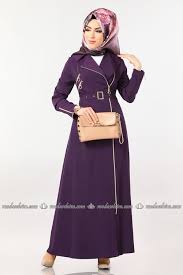 Modaselvim Ferace Fermuar Detay Kemerli Ferace Ah3212 Mor Fashion Victorian Dress Dresses