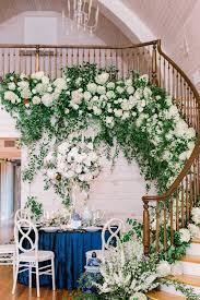 White And Green Hydrangea Wedding Flowers Centerpiece Staircase Design By Petal And Oak Flor In 2020 Hydrangeas Wedding Green Hydrangea Wedding White Hydrangea Wedding