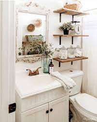 Utilizing spaces behind doors is a great way to do this. 25 Creative Bathroom Storage Ideas For Small Spaces 1 Small Bathroom Shelves Small Bathroom Decor Farmhouse Bathroom Decor