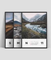 A Colorfully Monthly Calendar With A Minimal Design Inspired By Our Favorites Places In Norway Iceland Sweden And F Calender Design Photo Calendar Poster Diy