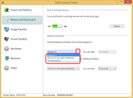 Please check how to setup the keyboard led backlight. How To Enable Or Disable The Keyboard Backlight Feature Or Change When The Backlight Turns Off In Windows 8 And 8 1 Sony Middle East